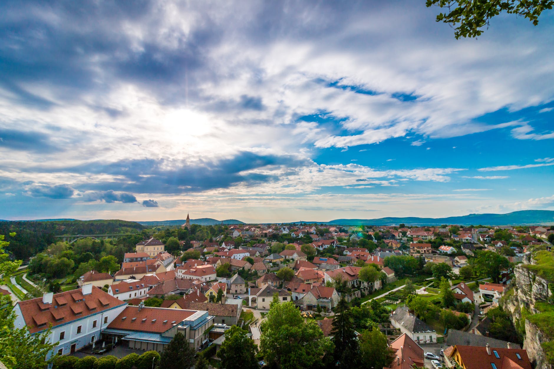 town near forest