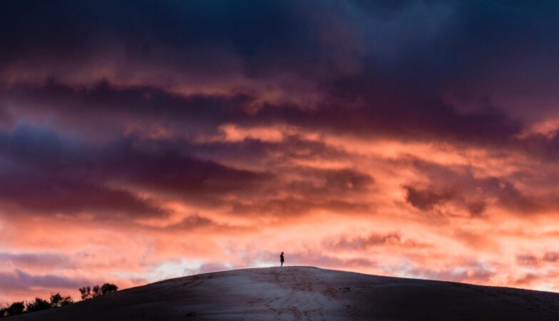 person on top of a hill